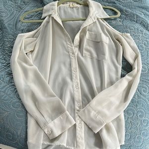 Urban Outfitters Chiffon button up shirt | Shoulder Cut Out